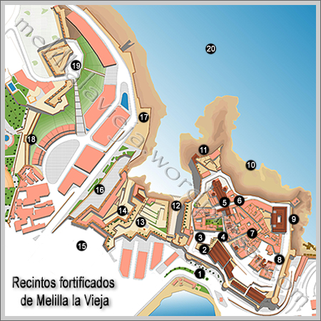 Plano de Melilla la Vieja
