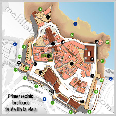 Plano del primer recinto fortificad