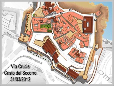 Recorrido del Via Crucis del Cristo del Socorro